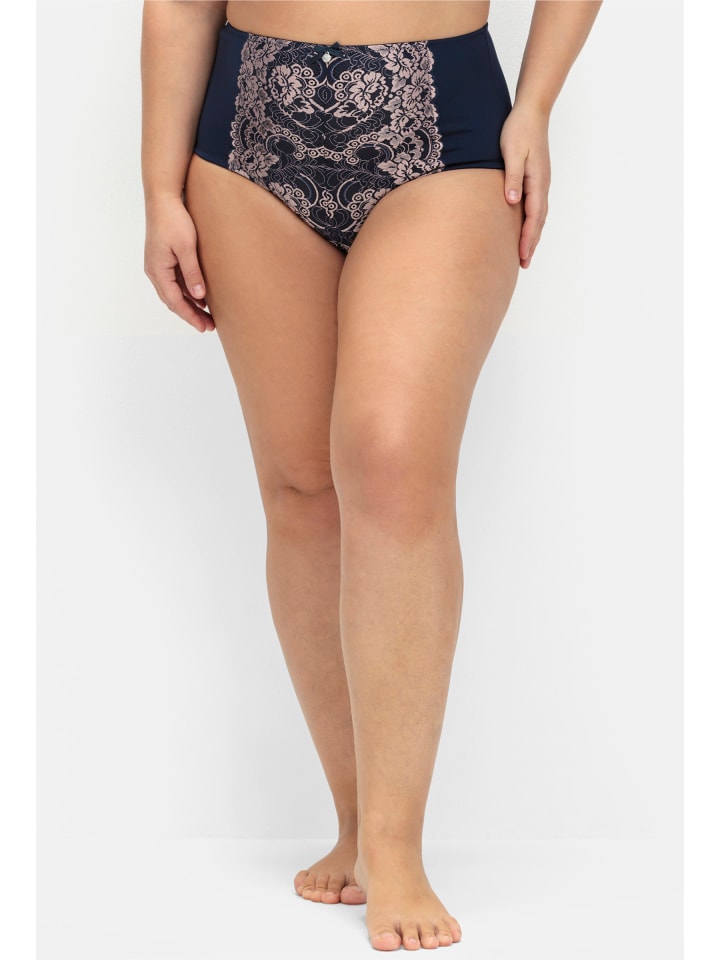 High-Waist-Slip in blau + marine