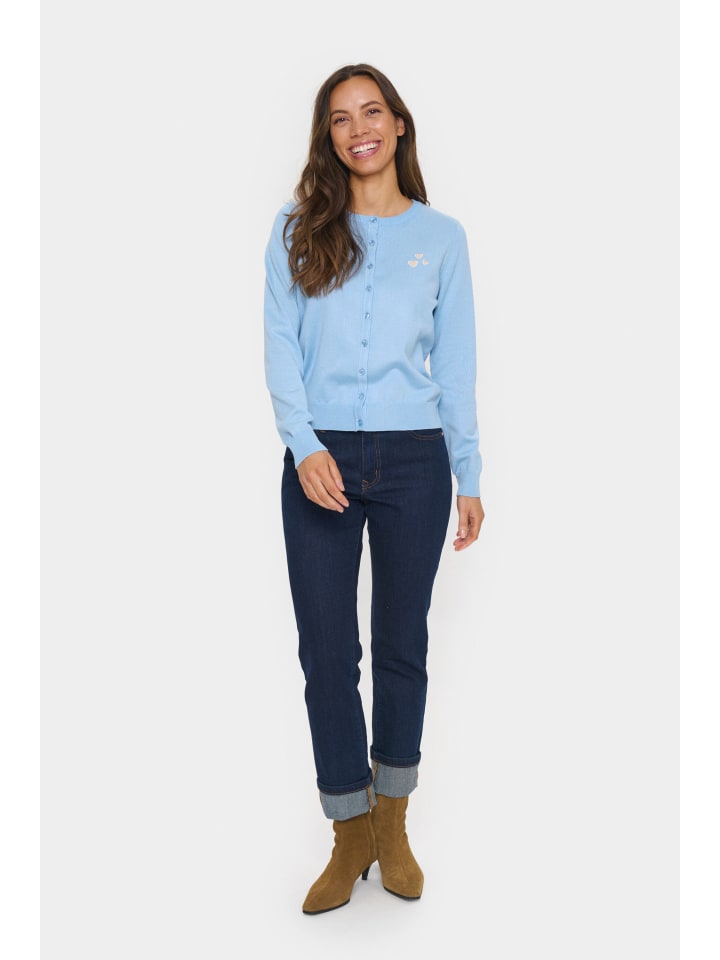 Strickjacke ValentinaSZ Gerade Passform in Airy Blue