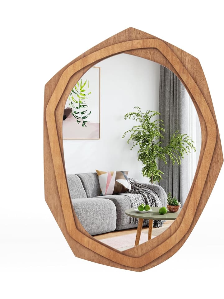 Wandspiegel Holzrahmen 90x66cm in Braun