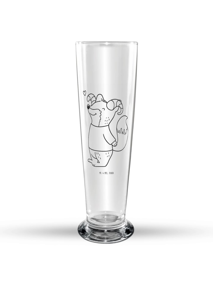 Bierglas Widder Astologie ohne Spruch in Transparent