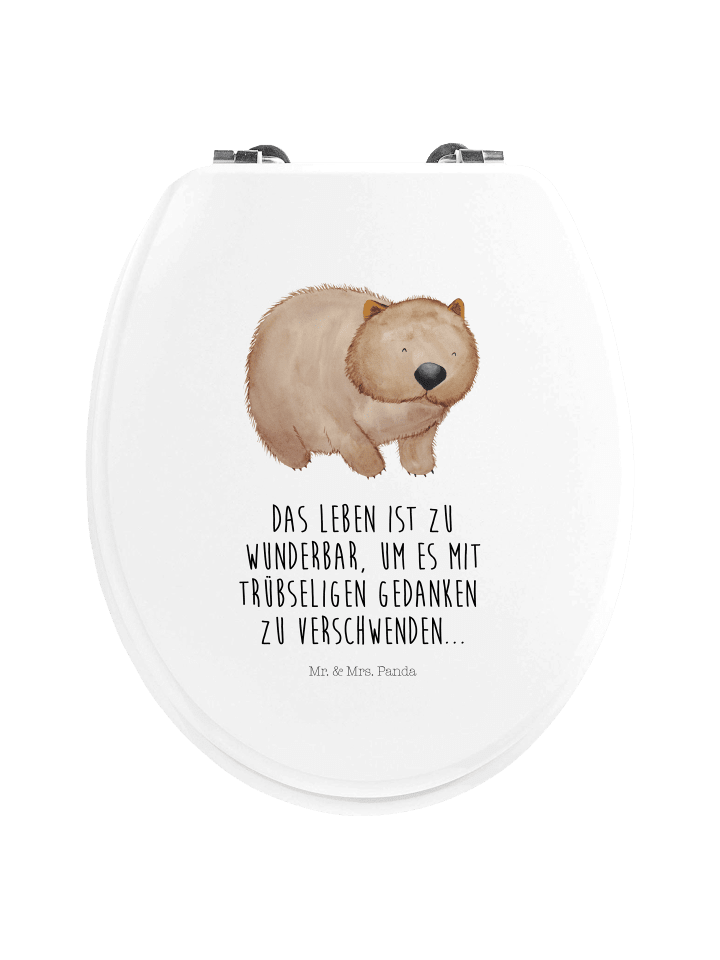 WC Sitz Wombat mit Spruch in Weiß