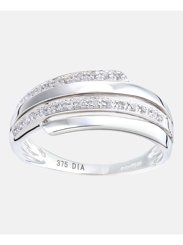 Ring aus 375 Weißgold mit Diamant