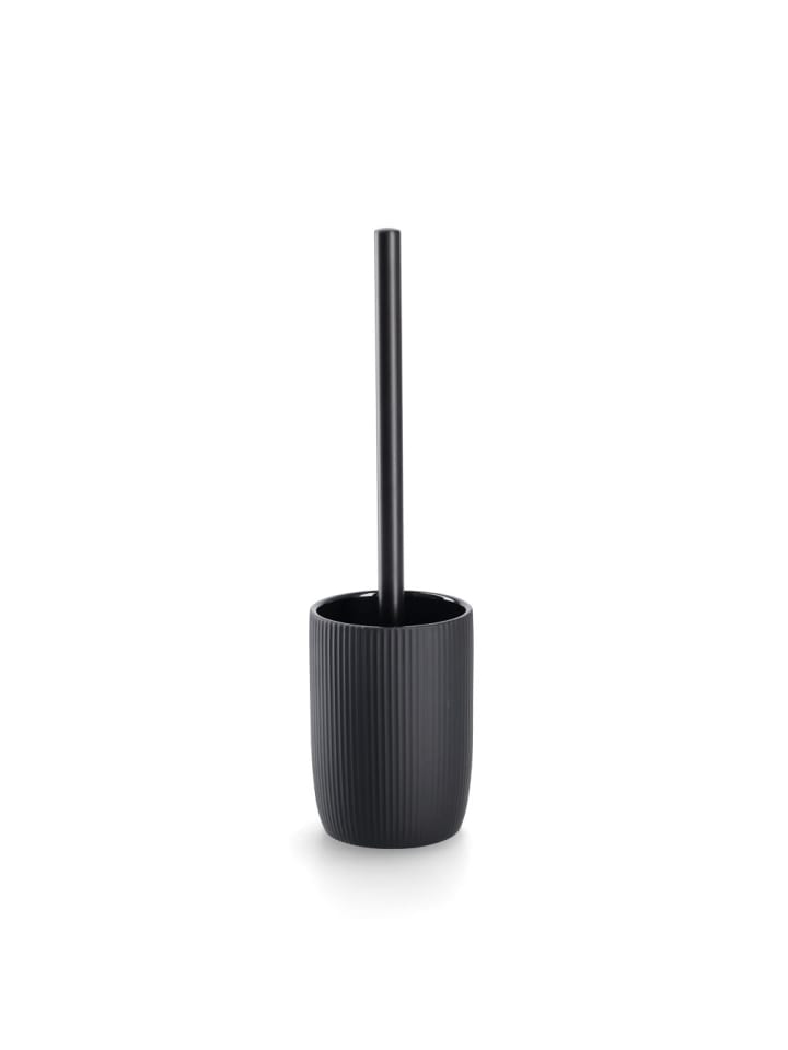 WC-Bürste mit keramischem Behälter in Schwarz, Ø 10 cm