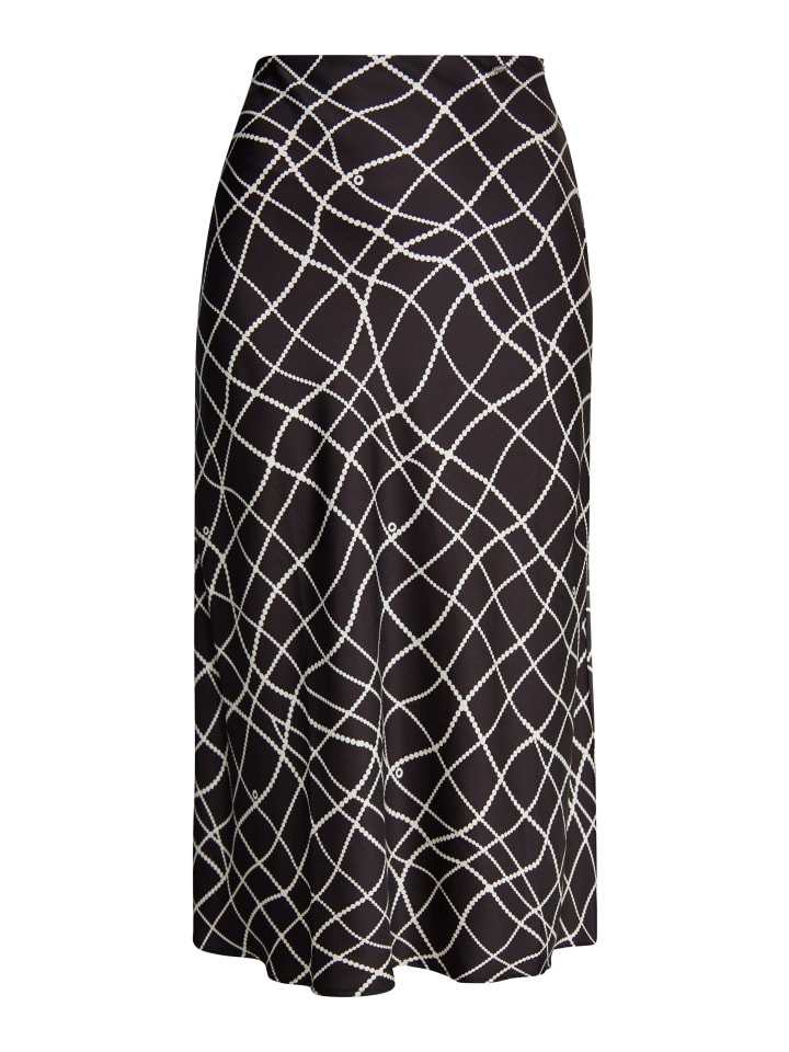 Damen Midirock in Schwarz Wollweiss