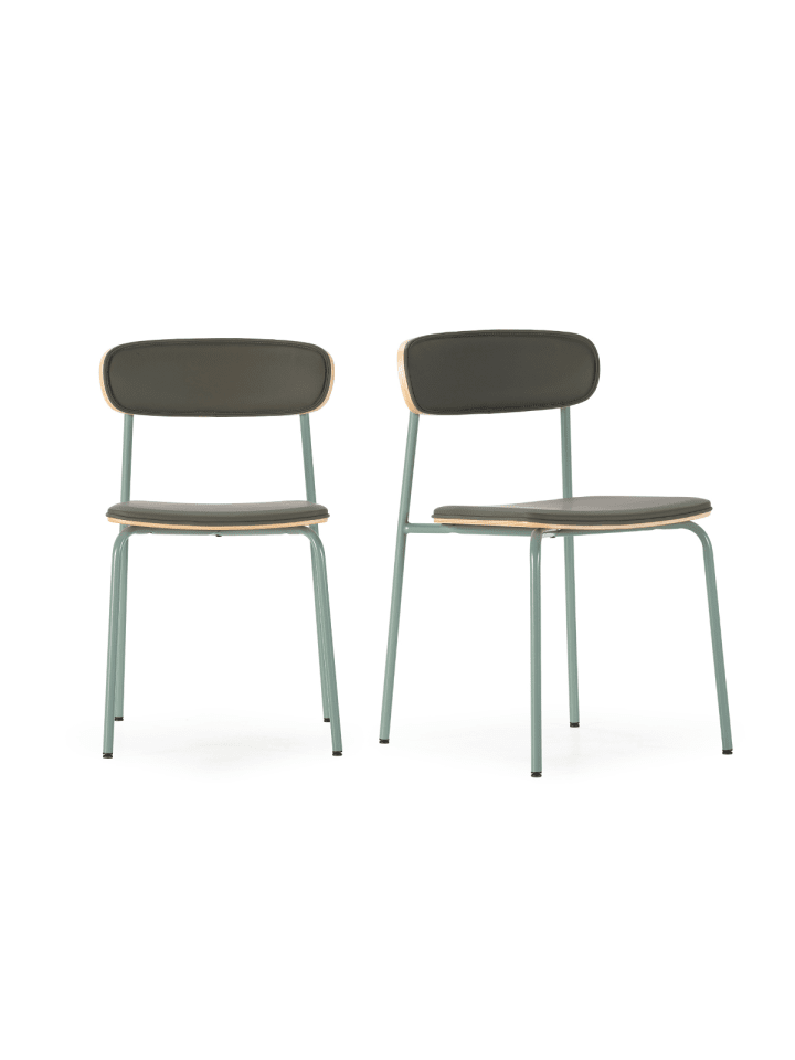 2er-Set Stoelen AYA in Grün - (W)52 x (H)78 x (L)45,5 cm