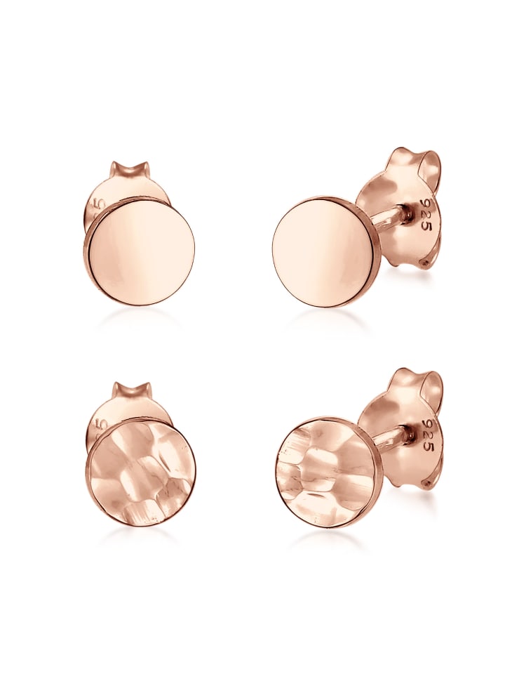 Ohrringe 925 Sterling Silber Geo in Rosegold