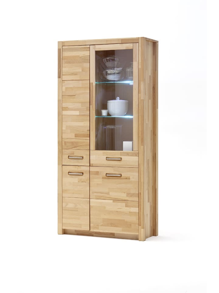 Kombivitrine Fenja 3-trg mit 1 Glastüre in Braun