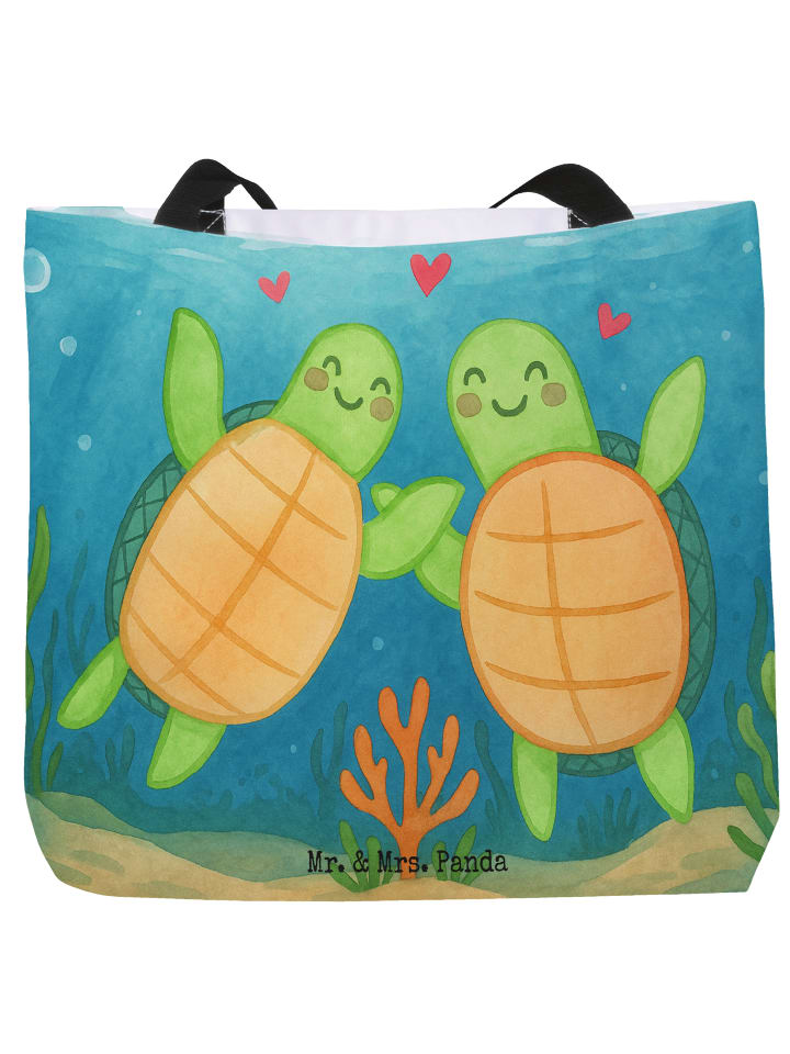 Strandtasche Schildkröten Paar Design ohne Spruch in Weiß