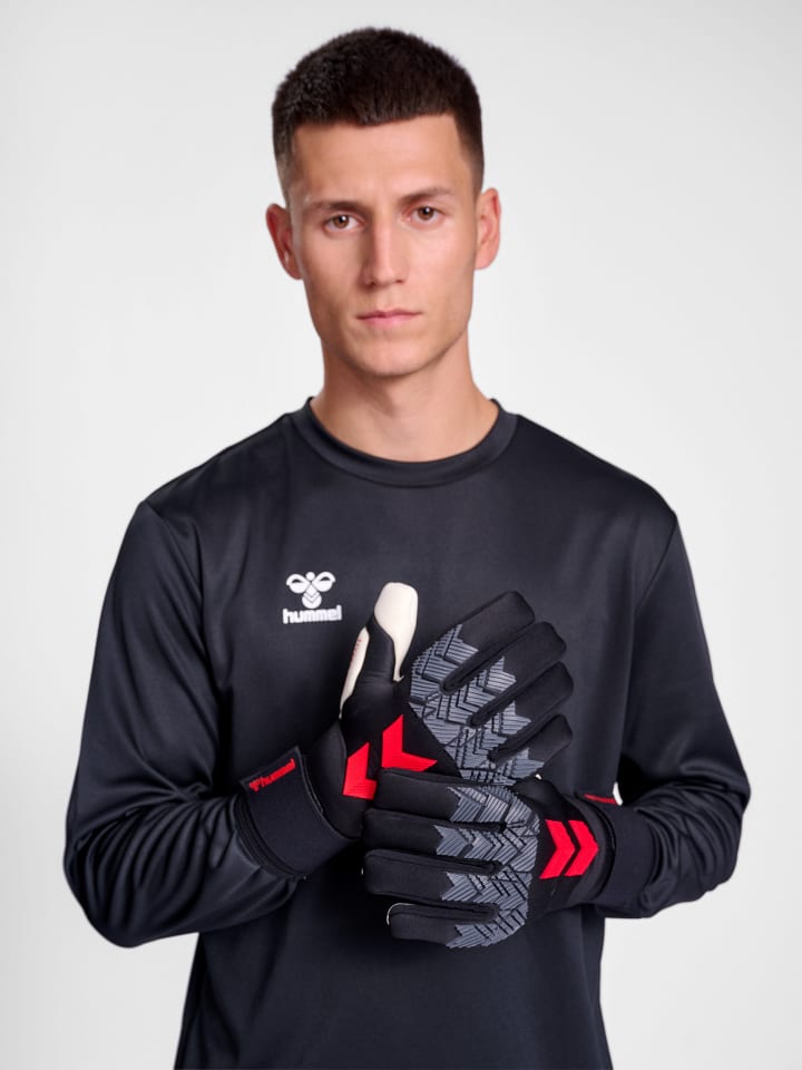 Player Handschuhe Hmlgk Erwachsene in BLACK/WHITE/RED