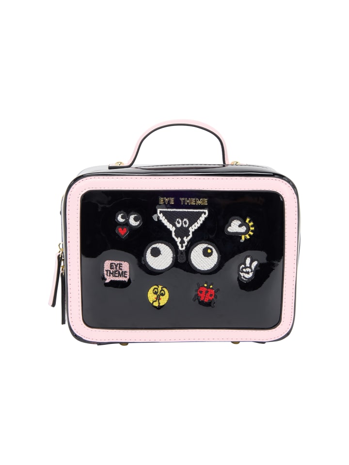Women Handbag in Black Pink