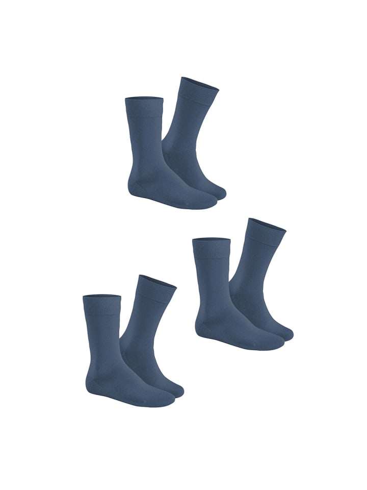 Socken Simply³ 3-Pack in Marine-mel.