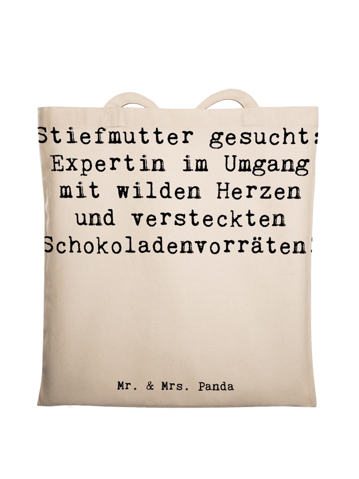Tragetasche Stiefmutter Expertin mit Spruch in Creme