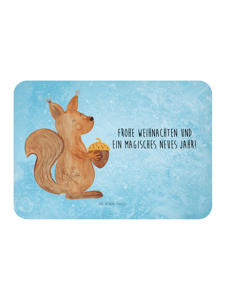 Magnet Eichhörnchen Weihnachtszeit mit Spruch in Eisblau