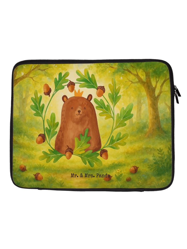 Laptop Tasche Bär König Design ohne Spruch in Weiß