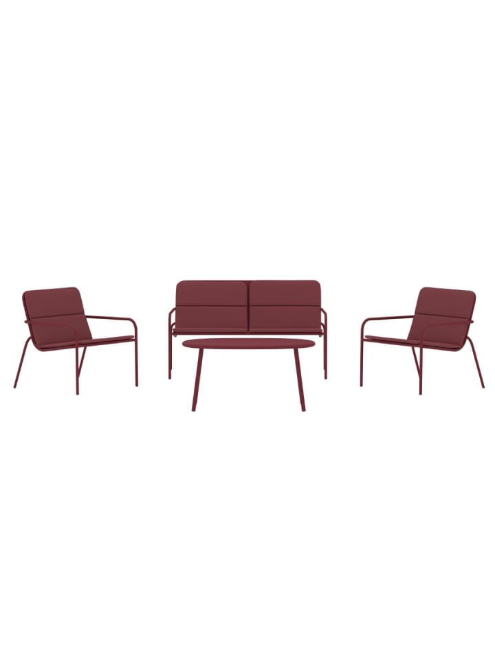 Sofaset Fourni (4-teilig) Bordeaux 50 x 90 cm