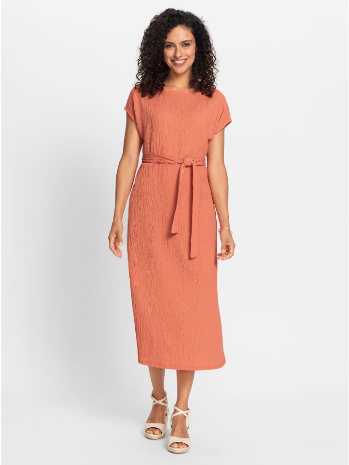 Jersey-Kleid in papaya