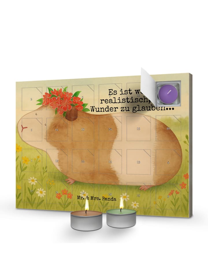 Adventskalender Duftkerzen Meerschweinchen Weis... in Weiß