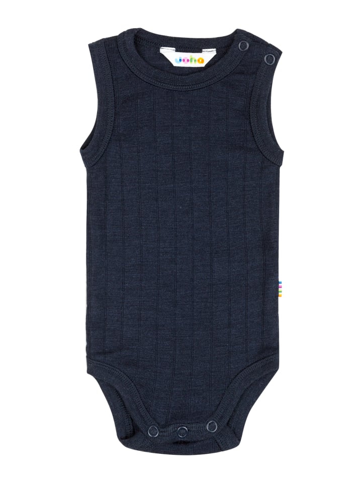 Body ärmellos Merinowolle/Seide in navy