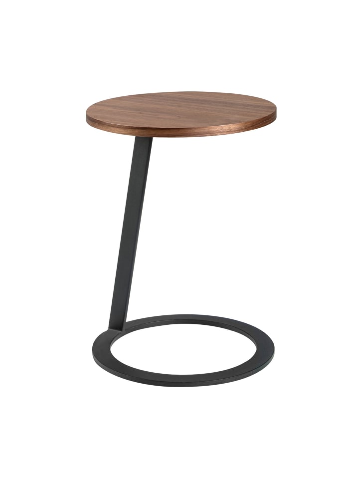 Ecktisch 2115 in Walnuss / Schwarz – (Ø)40 x (H)52 cm
