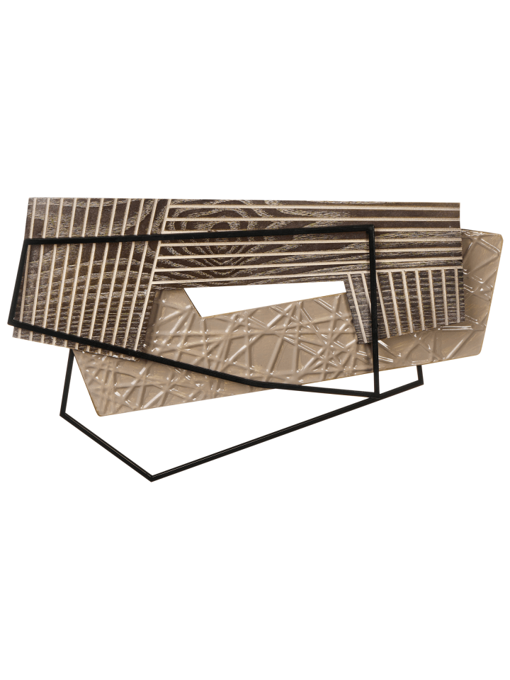 Wandobjekt ENNIS in Braun/Schwarz - (W) 57 x (H) 36 x (L) 3 cm Horizontal
