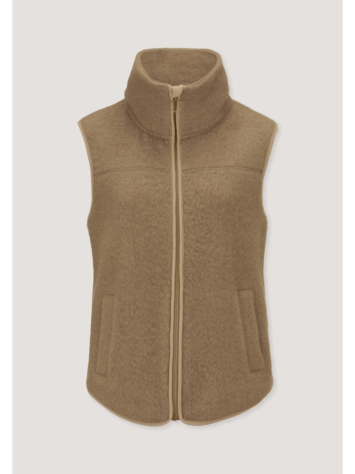 Wollfleece Weste in camelbraun