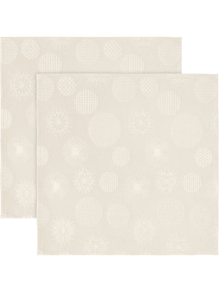 Jacquard, Baumwollmischung Serviette 2er-Pack Calvia in creme