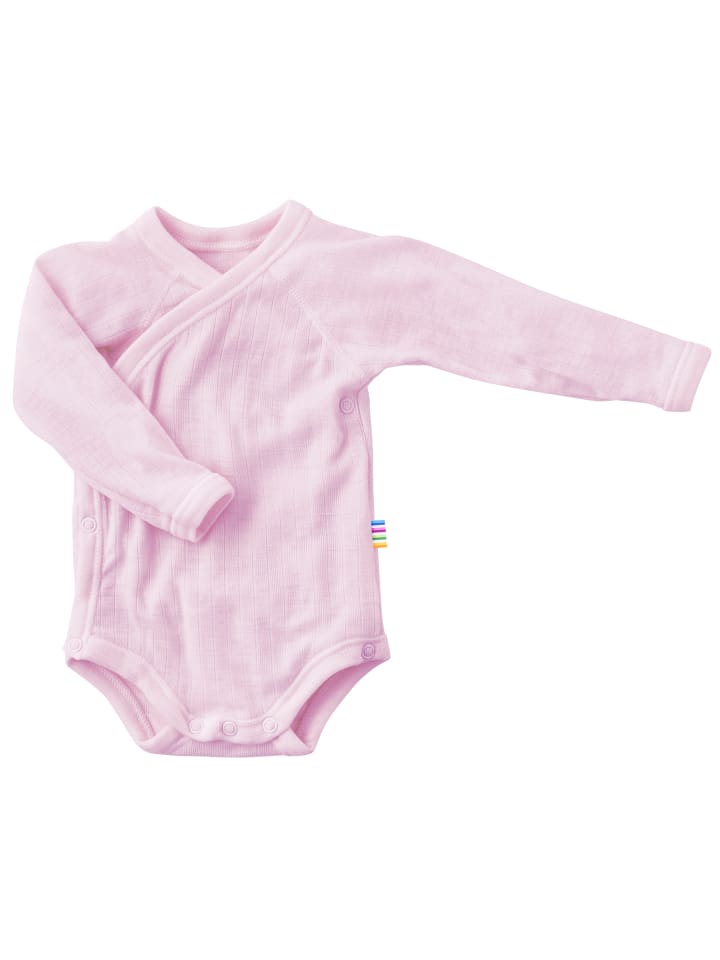 Wickel-Body langarm Merino-Wolle in prime rose