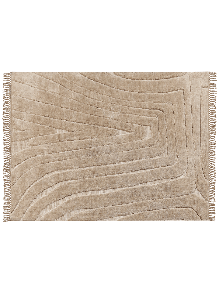 Geflochtener Teppich SAZOO in Beige - (W) 300 x (L) 400 cm