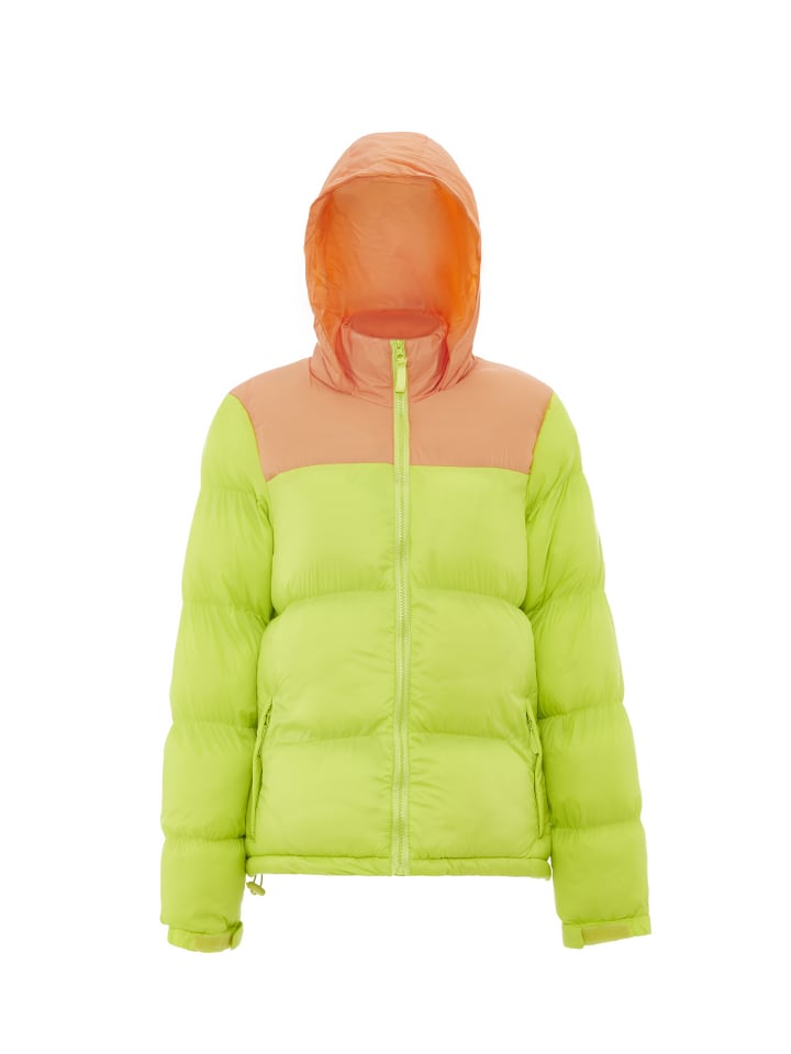 Damen Wattierte Steppjacke in Saure Limette Aprikose