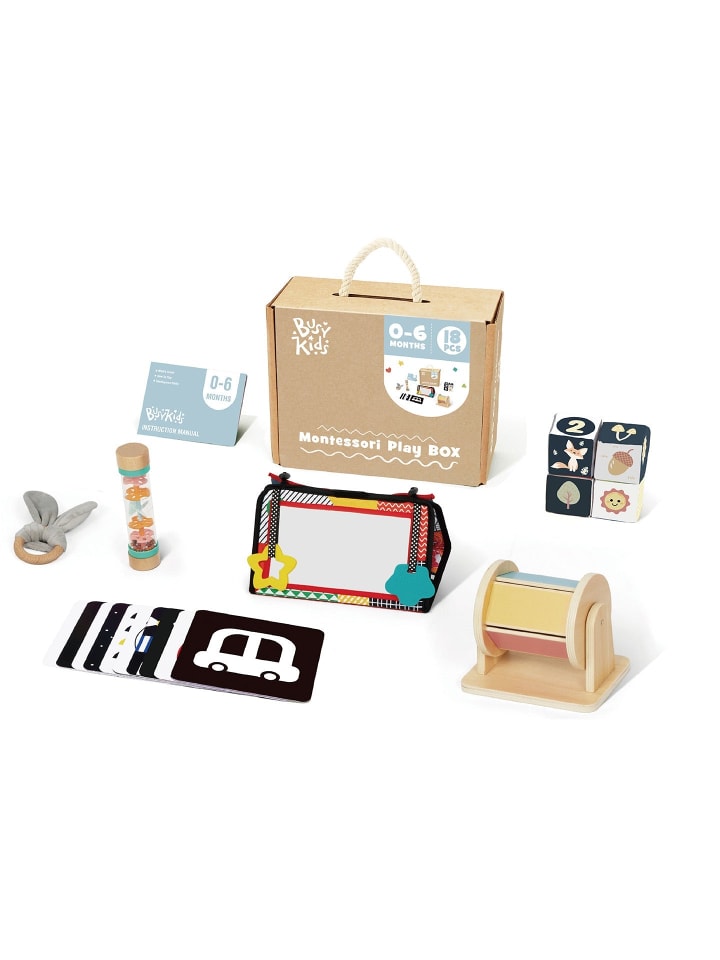 Montessori-Set "0 bis 6 Monate" in Mehrfarbig 33 x 27 x 14 cm