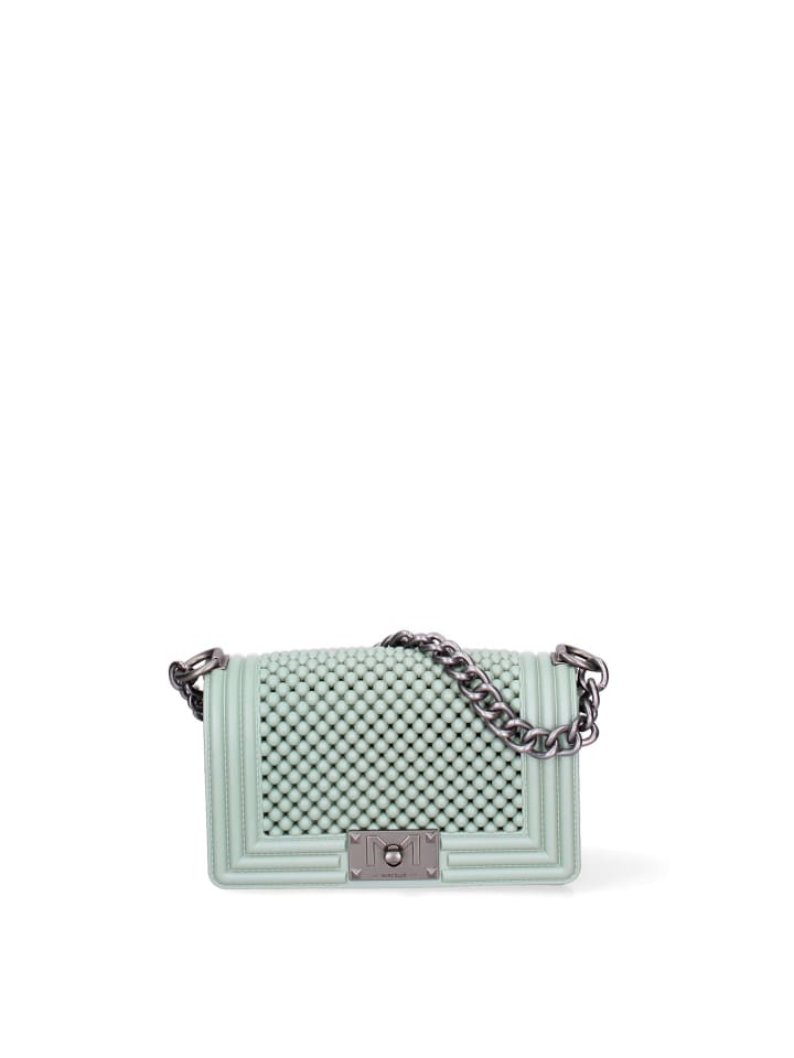 Handtasche in LIGHT GREEN AND SILVER