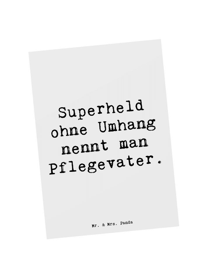 Postkarte Pflegevater Held mit Spruch in Weiß