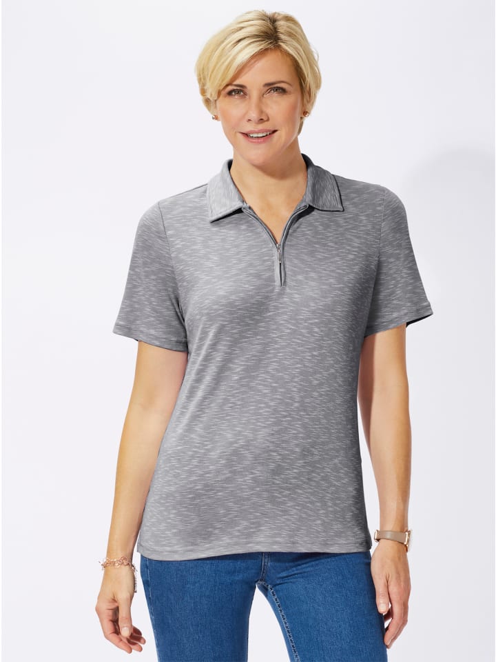Shirt in grau-meliert
