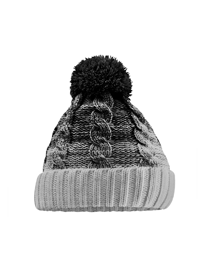 Damen Strickmütze mit Fleecefutter und Farbverlauf für Wintertage in Schwarz