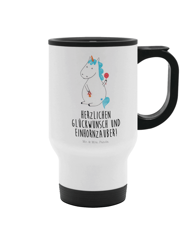 Kaffeebecher Einhorn Baby mit Spruch in Weiß