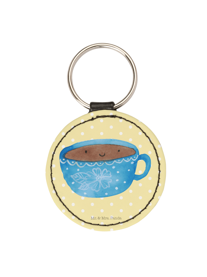Anhänger Kaffee Tasse ohne Spruch in Gelb Pastell