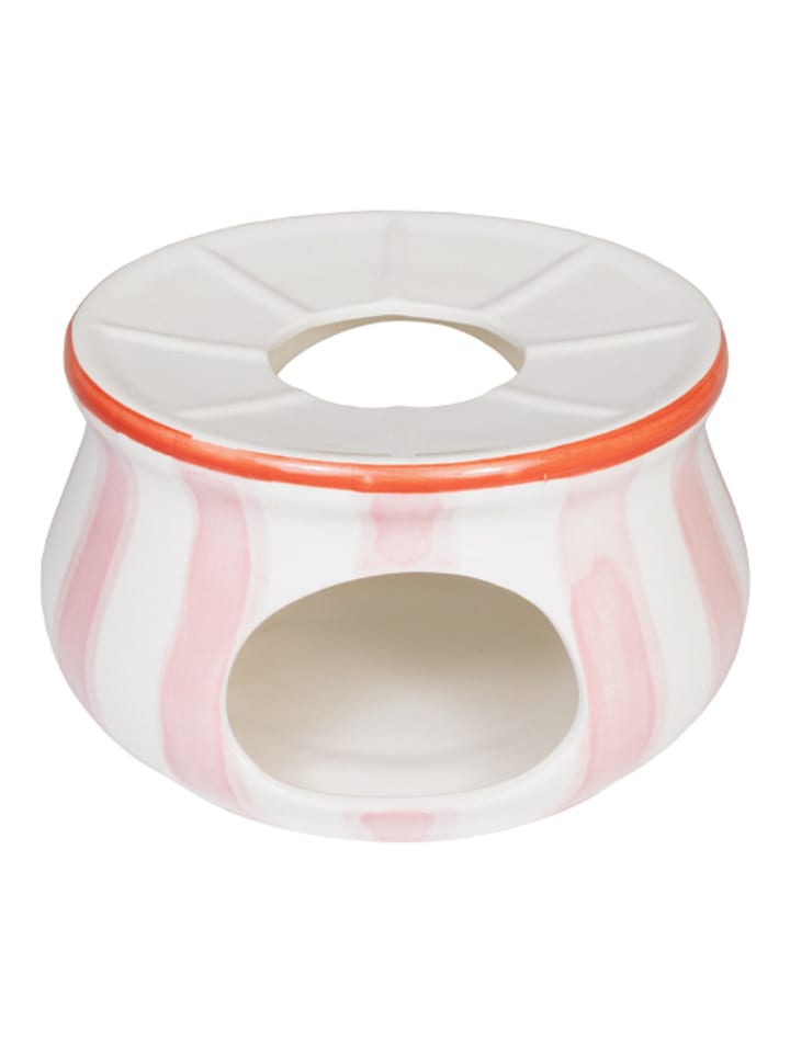 Teelichthalter Streifen in Rosa - 10cm