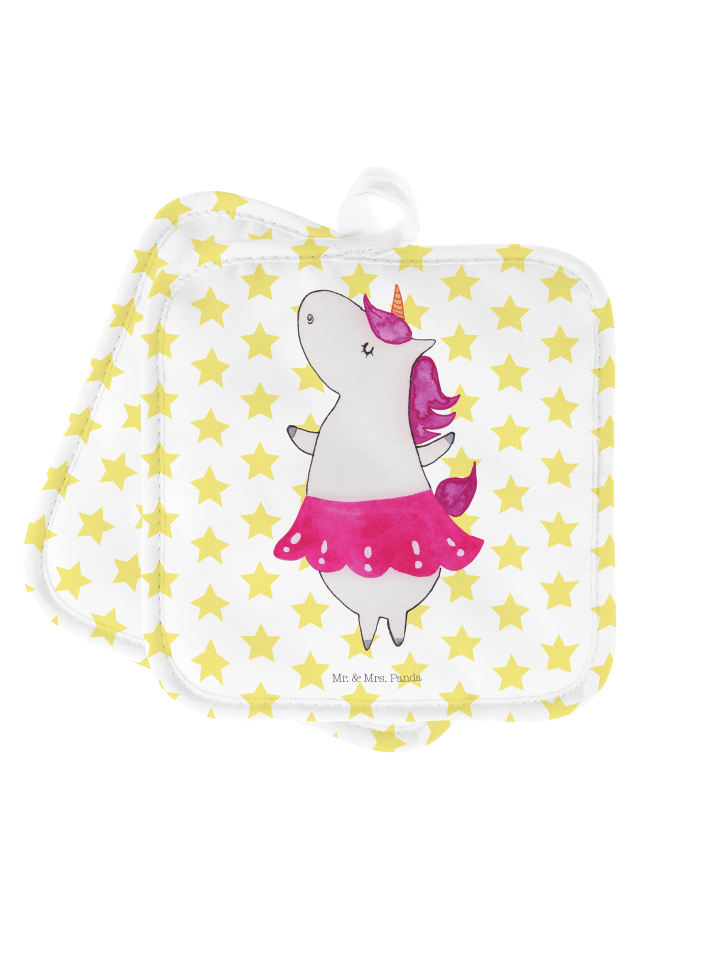 Topflappen Einhorn Ballerina ohne Spruch in Weiß