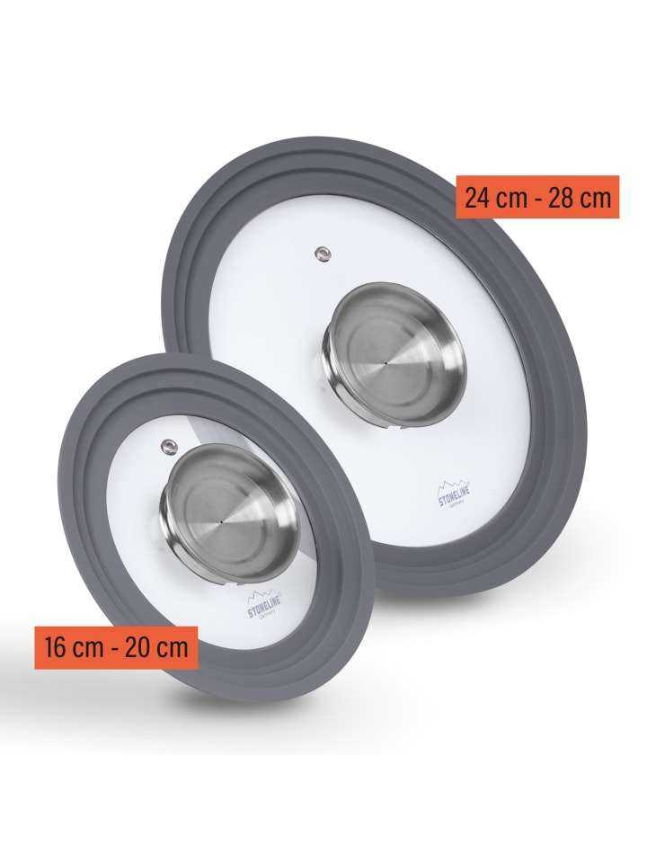 Universal Glasdeckel Set mit Aroma-Funktion in Grau