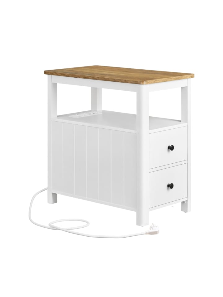 Beistelltisch Hugh in Braun-Weiß - (B)60 x (H)60 x (T)35 cm