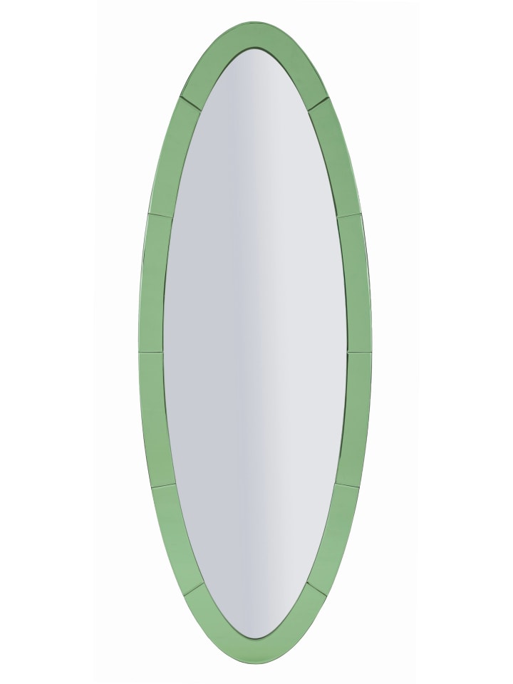 Wandspiegel mit grünem Glasrahmen, 55 x 2 x 150 cm
