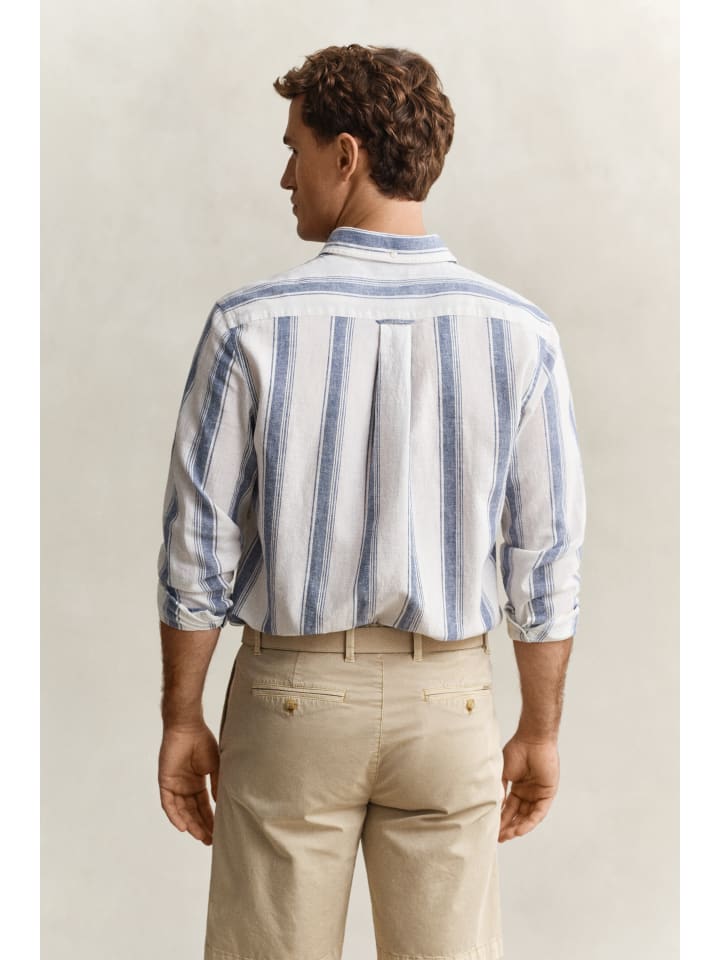 Hemd in ecru blau