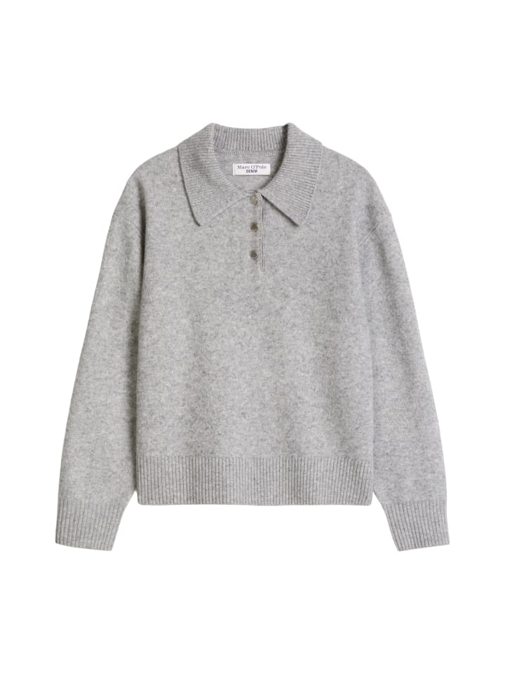 Strickpolo relaxed in Stone Melange