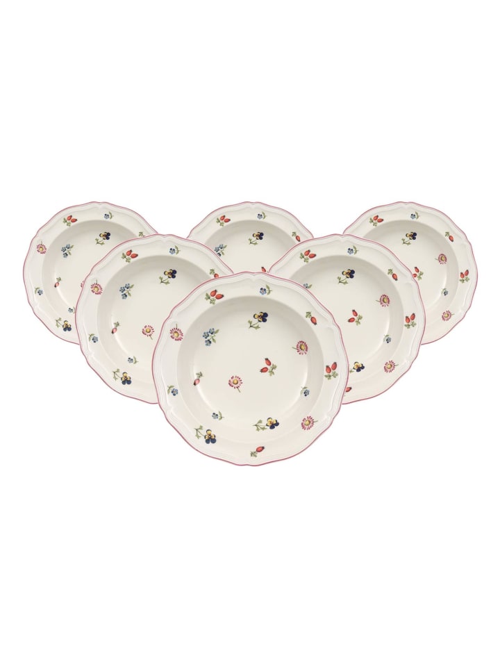 6er Set Salatschalen Petite Fleur in Weiß ø 20,5 cm
