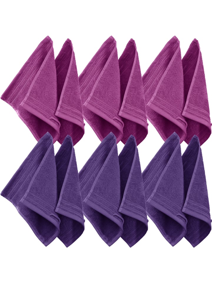 Frottier Seiftuch 12er-Pack Heidelberg in lila-fuchsia