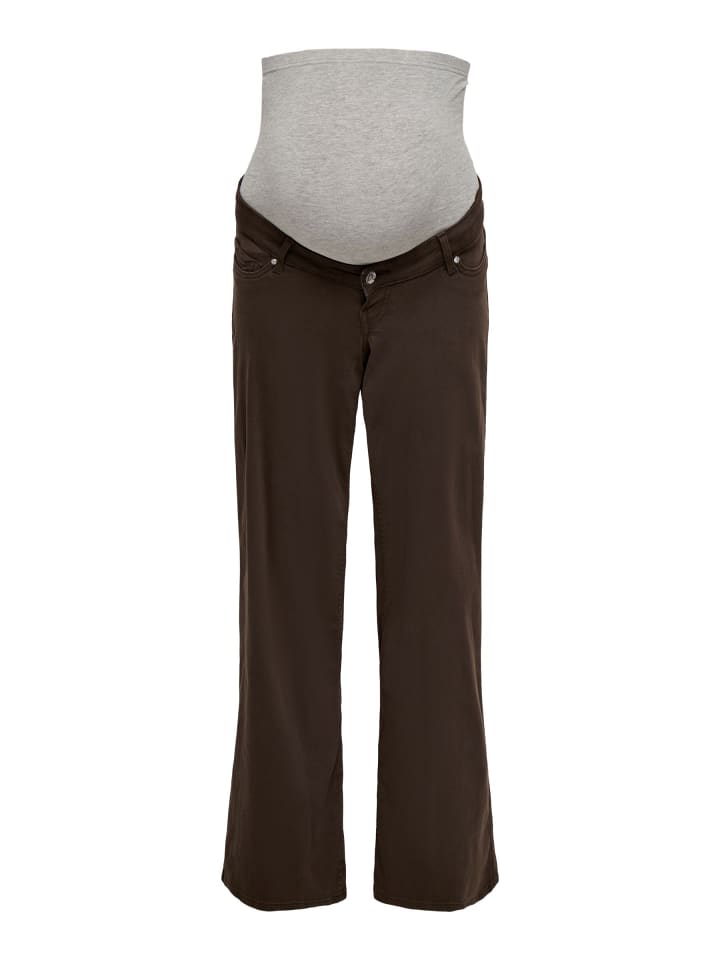 Jeans mit weitem Bein in Dark Brown Denim