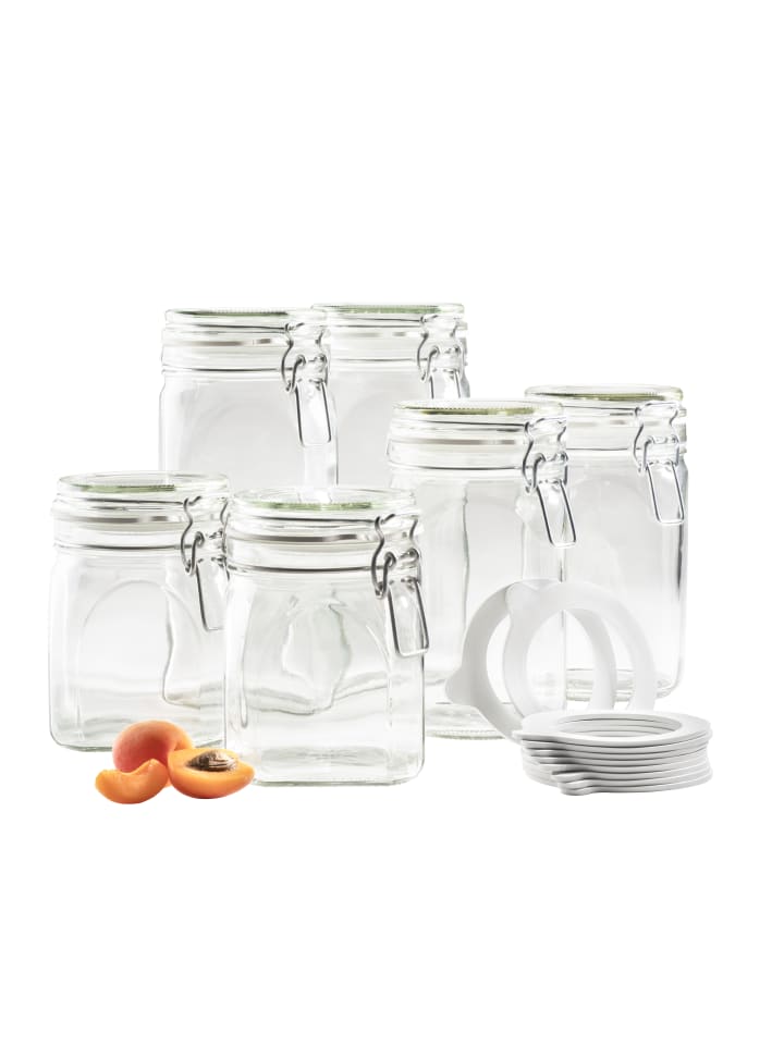 Vorratsglas-Set mit Deckel, Glas Gothika in Transparent
