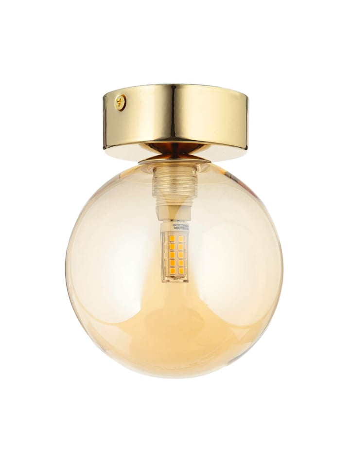 Deckenlampe Ø 12 x (H)15 cm in Gold Bernstein