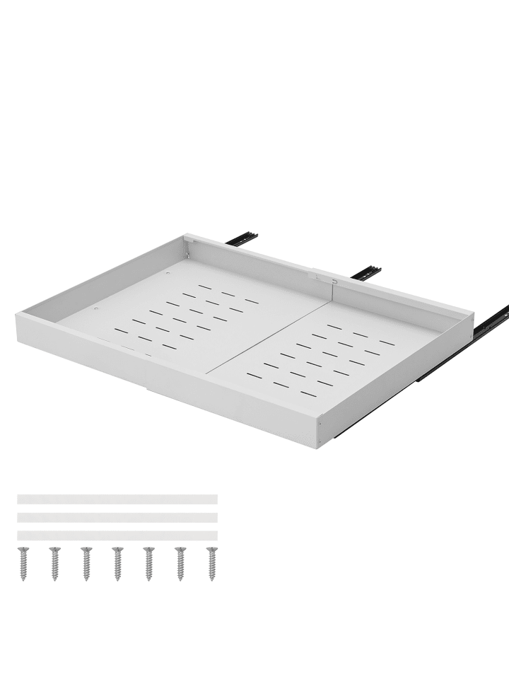 Teleskopschublade ausziehbar in Weiß 40-68x42x6 cm