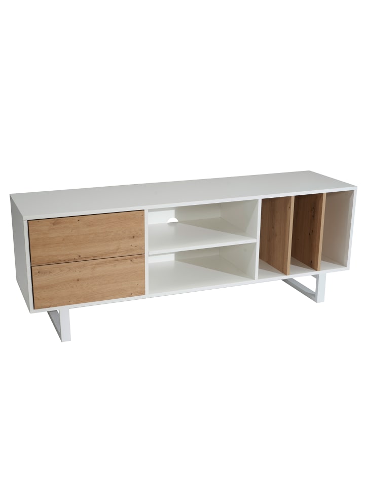 TV- und Lowboards in Weiß / Spanplatte / 150x40x55